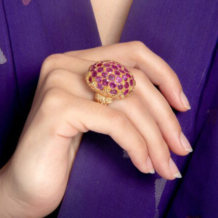 Buccellati Ruby Cluster Bombe Cocktail Ring