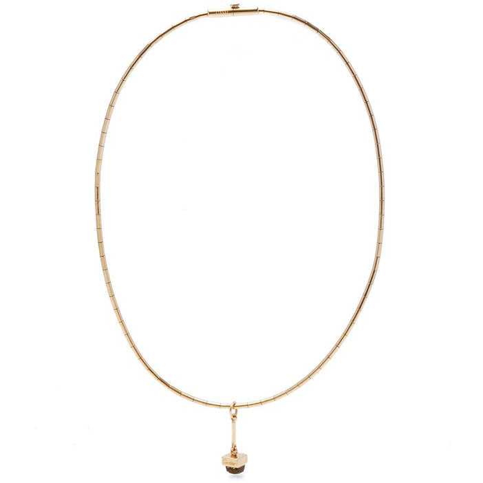 Vintage Cartier 18ct Yellow Gold Necklace 1ct Rough Diamond Pendant