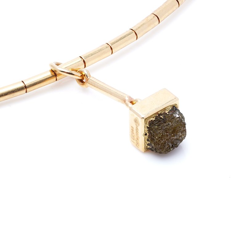 Vintage Cartier 18ct Yellow Gold Necklace 1ct Rough Diamond Pendant