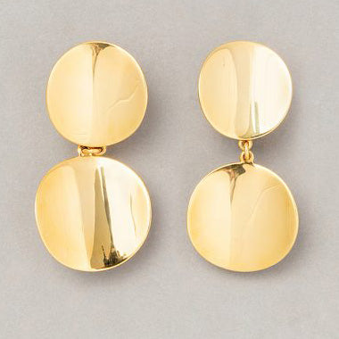 Vintage Sabbadini 18ct Gold Circle Drop Earrings