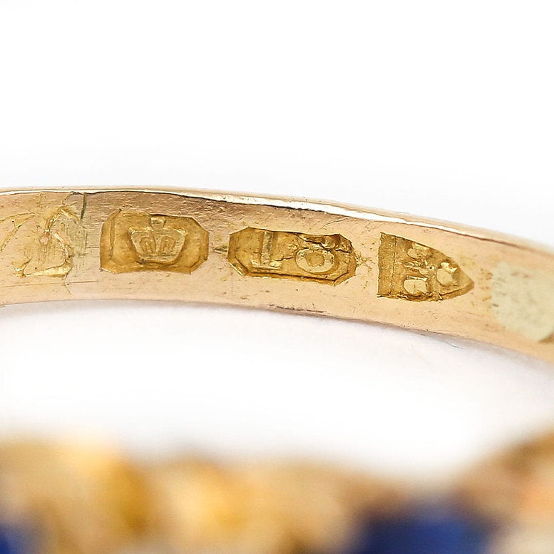 Antique Edwardian Sapphire and Diamond Five Stone Ring