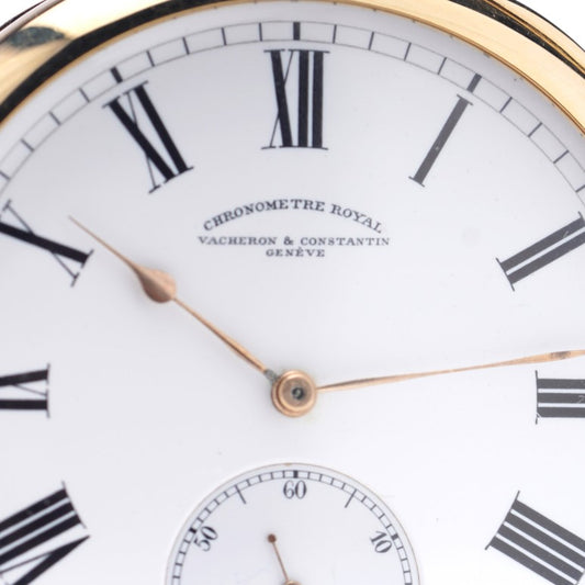 Vintage 1960s Vacheron and Constantin Chronometre Royal 18ct Yellow Gold Pocket Watch