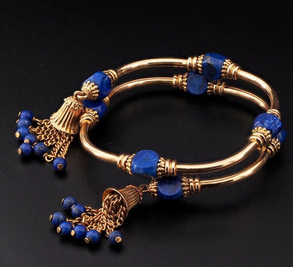 Vintage Italian Weingrill Lapis Lazuli and 18ct Yellow Gold Venezia Bracelet