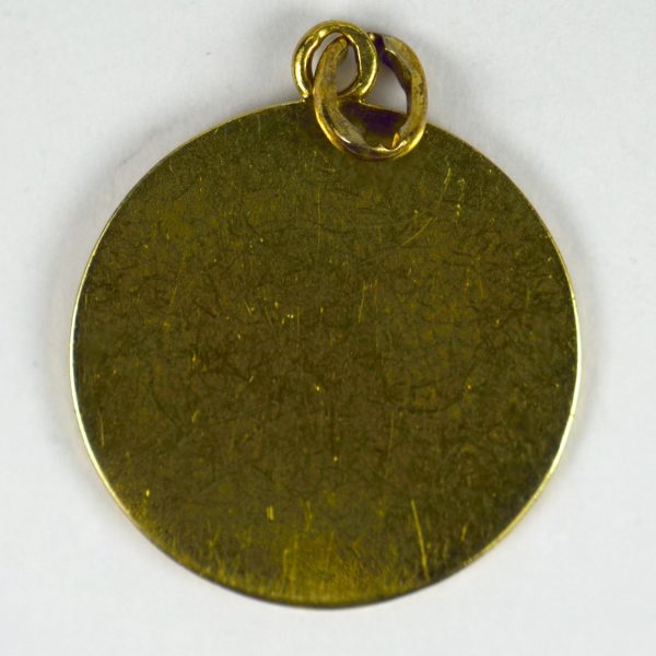 French Virgin Mary 18ct Yellow Gold Charm Pendant