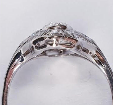 Antique Ruby and Diamond Plaque Dress Ring in Platinum