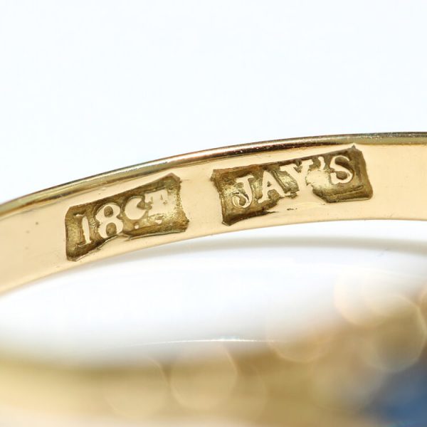 Antique Victorian Sapphire and Diamond Five Stone Ring, set with 0.80cts blue sapphires and 0.50cts old-cut diamonds, in 18ct yellow gold, Circa 1880s