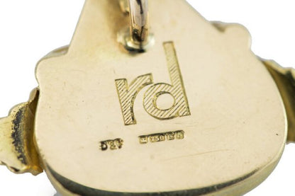 Vintage Deakin and Francis Gem Set 18ct Yellow Gold Clown Pendant; set with a diamond, cabochon sapphires and a ruby, initials RD to reverse, Birmingham 1979