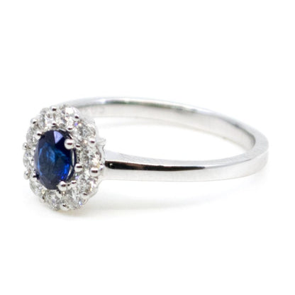 Edwardian Style Sapphire and Diamond Cluster Ring