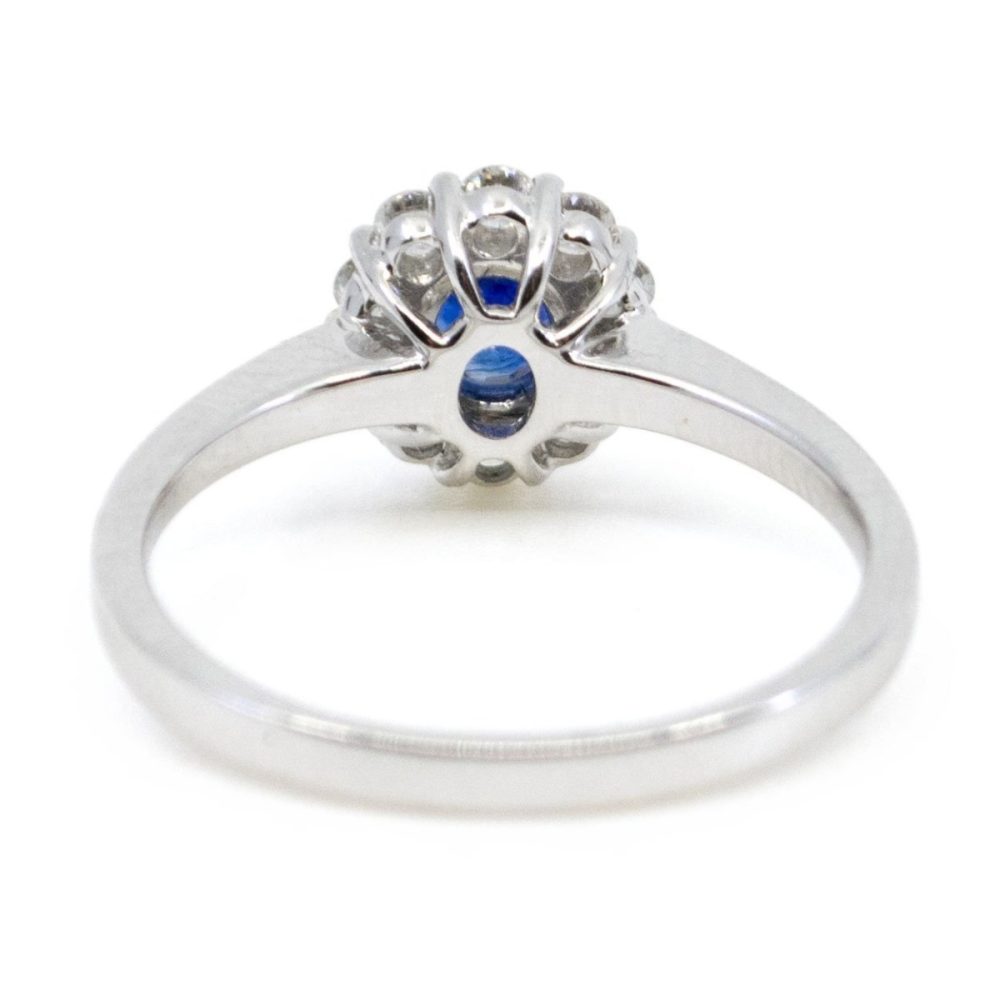 Edwardian Style Sapphire and Diamond Cluster Ring