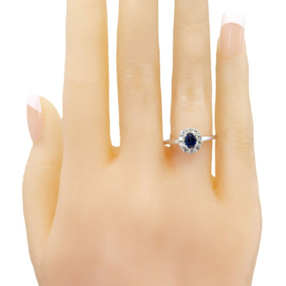 Edwardian Style Sapphire and Diamond Cluster Ring
