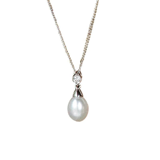 Freshwater Pearl and Diamond Pendant