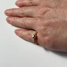 Old Cut Diamond Solitaire 18ct Gold Twisted Pinky Ring