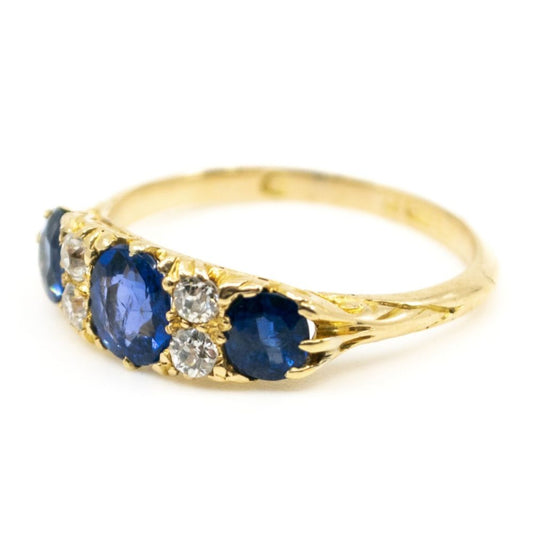 Antique Victorian Sapphire and Diamond Ring