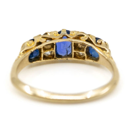 Antique Victorian Sapphire and Diamond Ring