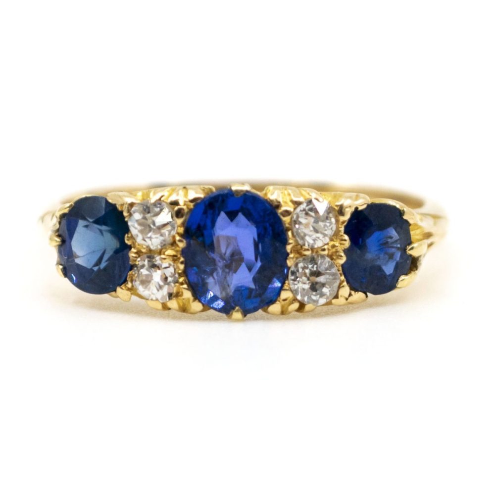 Antique Victorian Sapphire and Diamond Ring