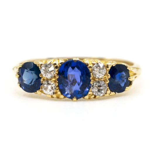 Antique Victorian Sapphire and Diamond Ring