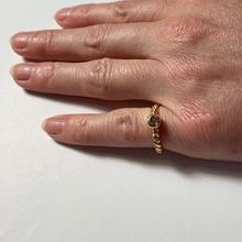 Old Cut Diamond Solitaire 18ct Gold Twisted Pinky Ring; 0.45 carat old mine-cut diamond collet set on a twisted 18ct yellow gold shank