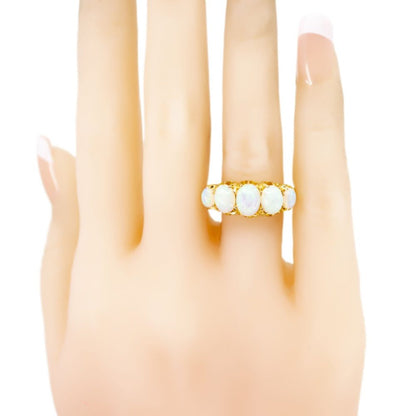 Antique Victorian Five Stone Opal Ring