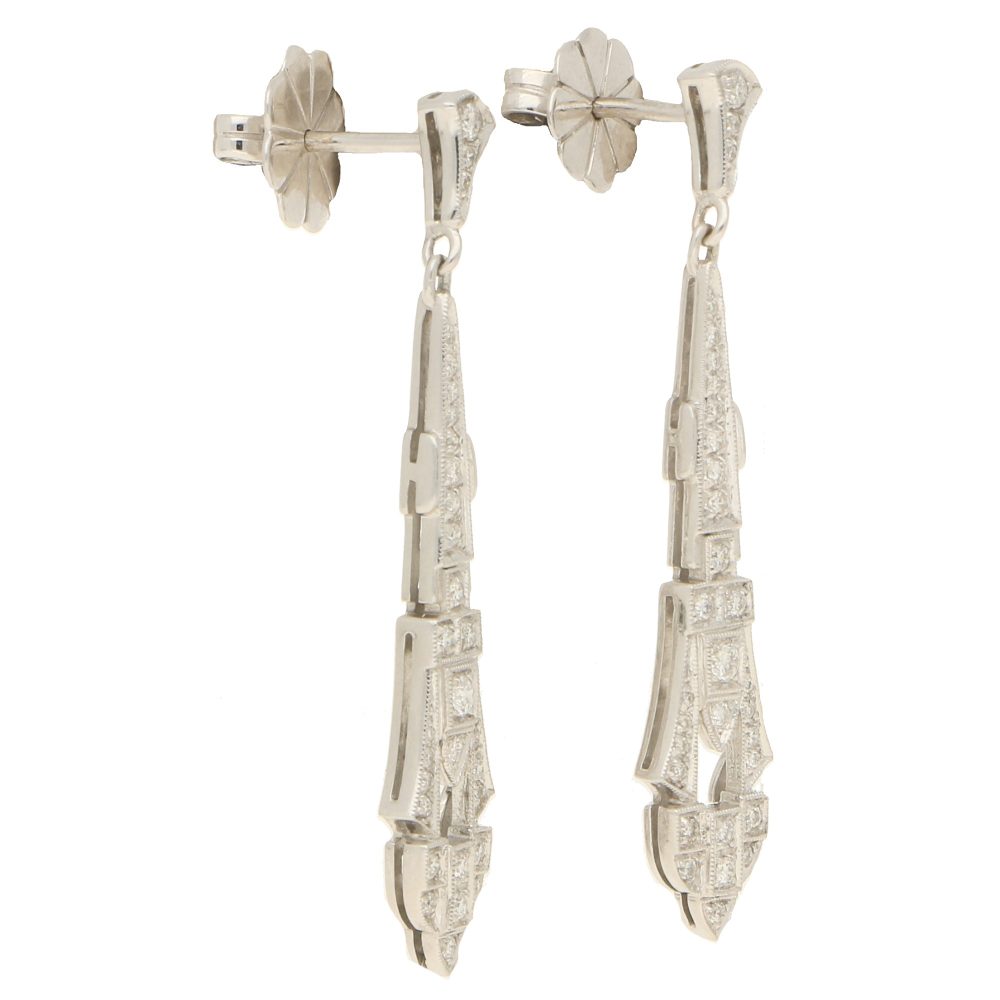 Art Deco Style Diamond Drop Earrings