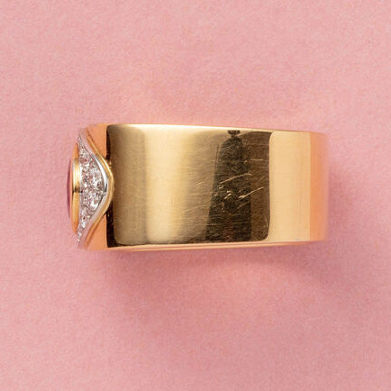 Vintage 1.27ct No Heat Natural Burma Ruby and Diamond Cluster Dress Ring