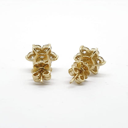 Diamond Flower Cluster Stud Earrings, 2.16 carats