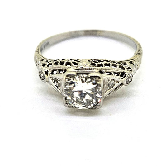 Vintage 0.80ct Old Cut Diamond Solitaire Engagement Ring