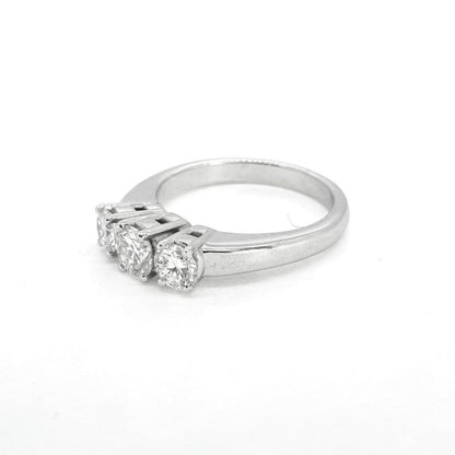 Three Stone Diamond Ring in 18ct White Gold, 1.00 carat total