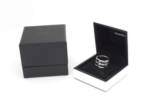 Chanel Ultra Black Ceramic, Diamond and 18ct White Gold Band Ring