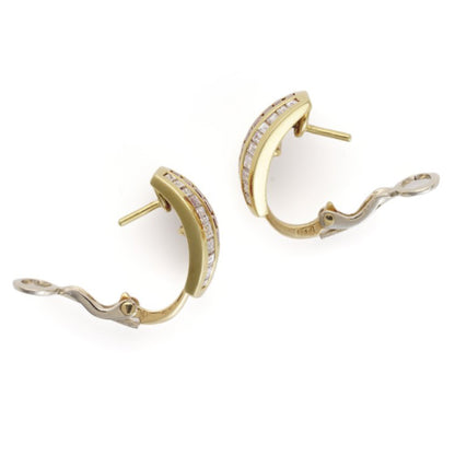 Vintage 18ct Gold Ruby and Diamond Earrings with post and clip fittings