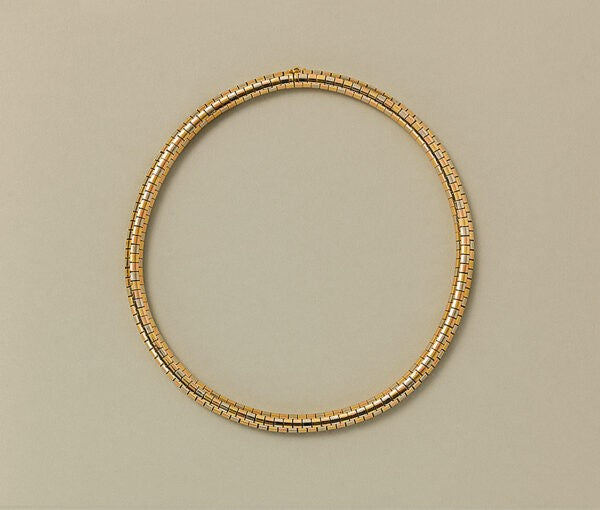 Vintage Tri Colour 18ct Gold Necklace Signed Ricardo Masella from Milan