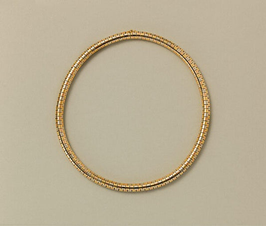 Vintage Tri Colour 18ct Gold Necklace Signed Ricardo Masella from Milan