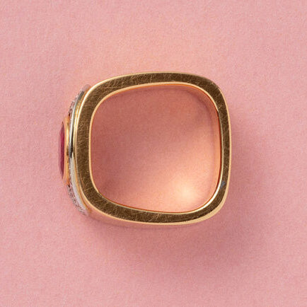 Chunky 18ct Yellow Gold Ring with 1.27 carat No Heat Natural Burmese Ruby and Diamonds