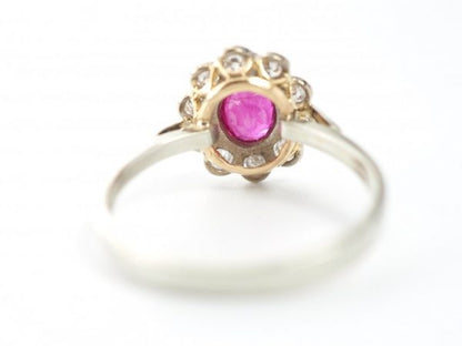 Ruby and Diamond Cluster Ring