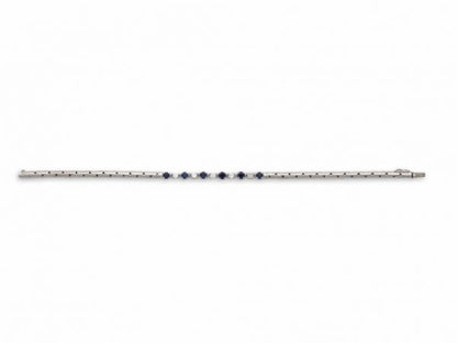 Vintage Seventies sapphire and diamond white gold bracelet