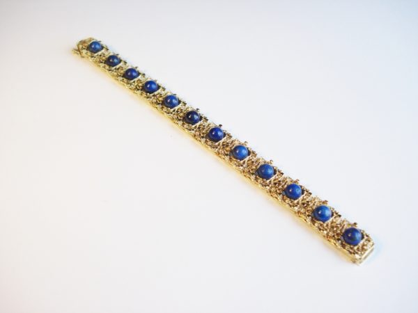 Vintage lapis lazuli gold bracelet