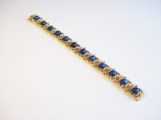 Vintage lapis lazuli gold bracelet