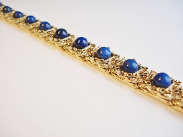 Vintage lapis lazuli gold bracelet