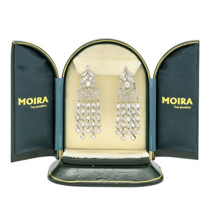 ART DECO DIAMOND AND PLATINUM DROP EARRINGS