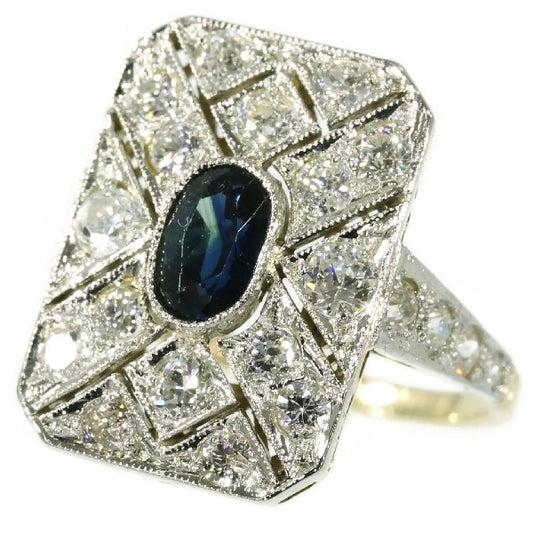 Antique Art Deco Sapphire Diamond Ring