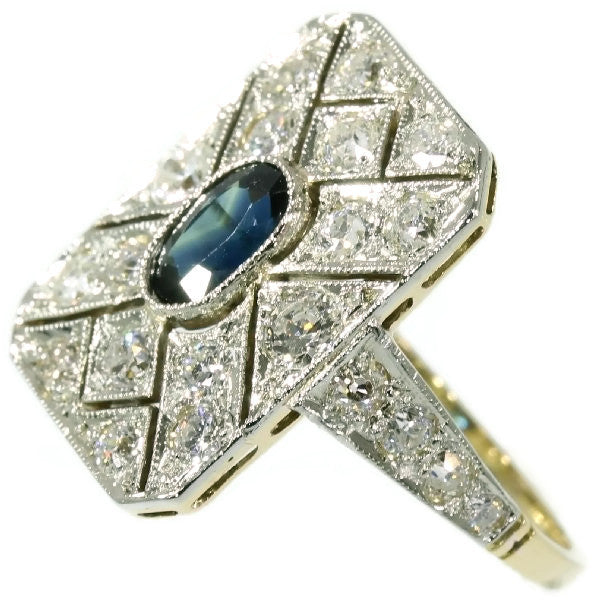Antique Art Deco Sapphire Diamond Ring