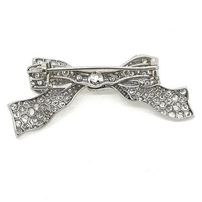 Antique Diamond Bow Brooch