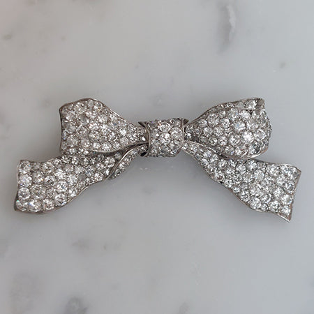 Antique Diamond Bow Brooch