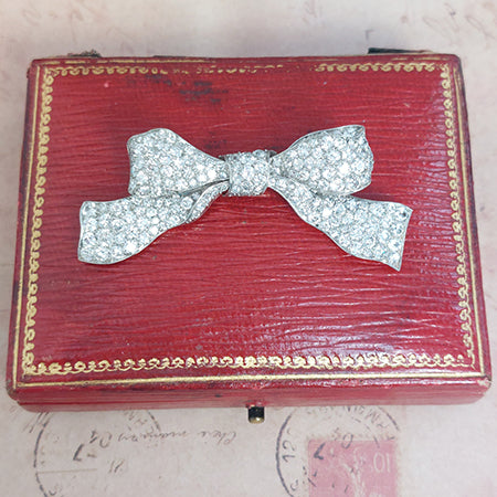 Antique Diamond Bow Brooch