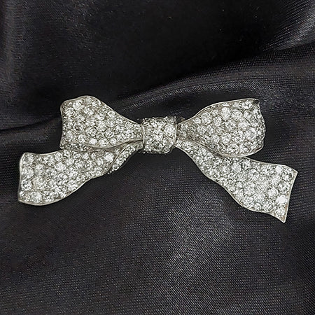 Antique Diamond Bow Brooch