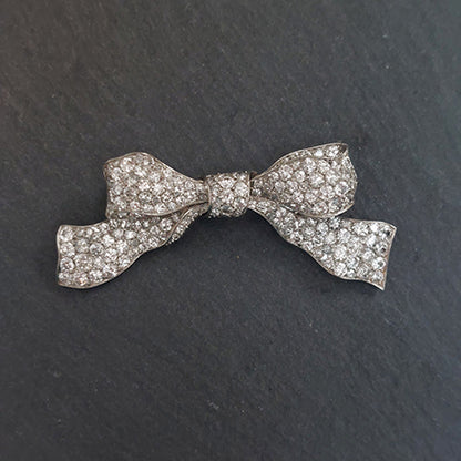 Antique Diamond Bow Brooch