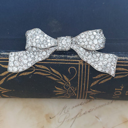 Antique Diamond Bow Brooch
