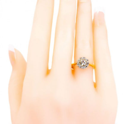 Antique Edwardian Old Mine Cut Diamond Cluster Ring