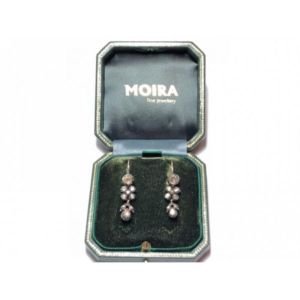 Antique Georgian Rose Cut Diamond Earrings