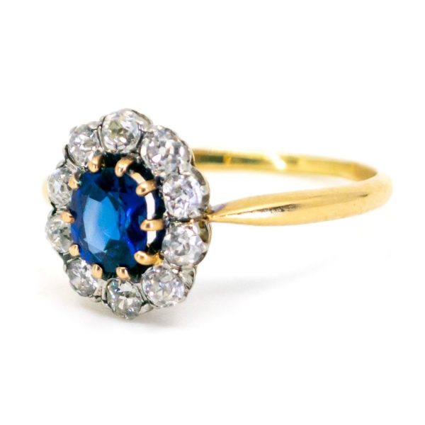 Antique Victorian Sapphire & Diamond Cluster Ring