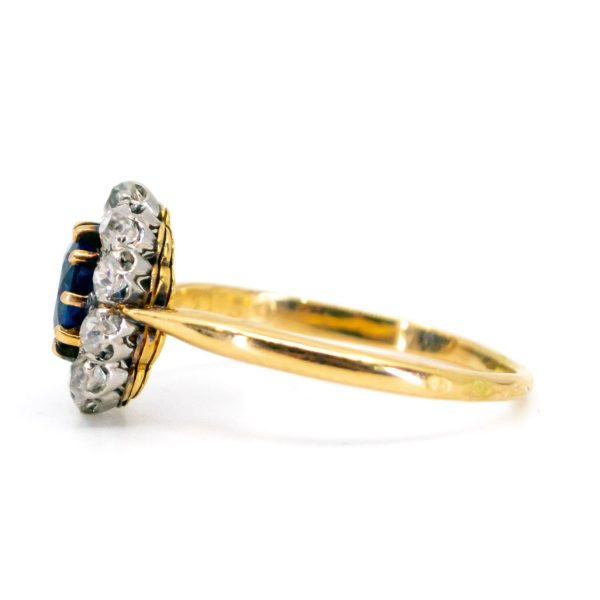 Antique Victorian Sapphire & Diamond Cluster Ring